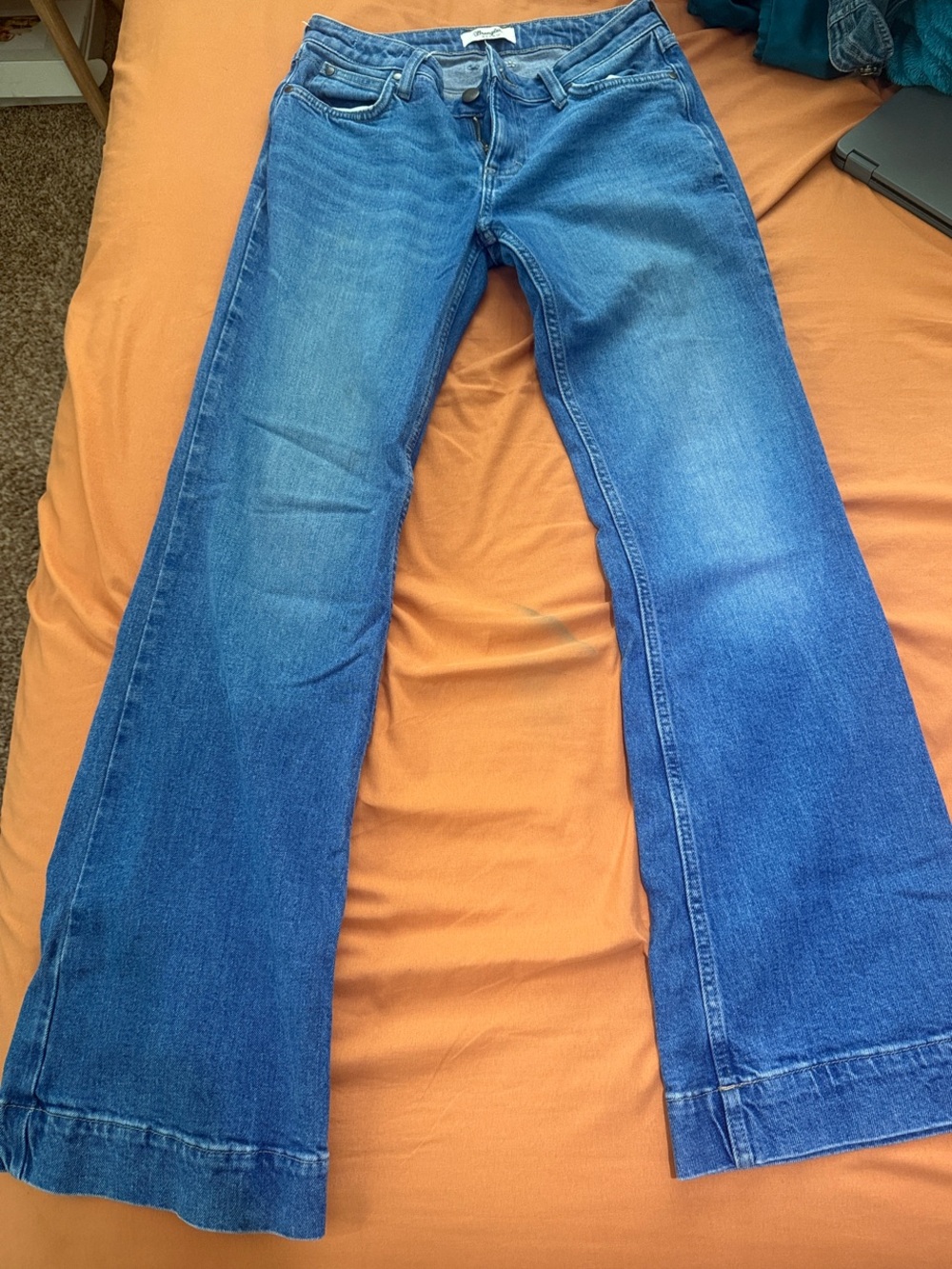 Wrangler Medium Blue Wide-Leg Flare Jeans